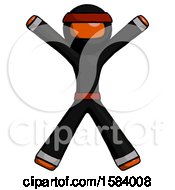 Poster, Art Print Of Orange Ninja Warrior Man Jumping Or Flailing
