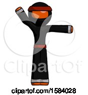 Poster, Art Print Of Orange Ninja Warrior Man Directing Traffic Right
