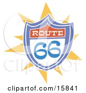 Colorful Route 66 Highway Sign