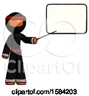 Poster, Art Print Of Orange Ninja Warrior Man Giving Presentation In Front Of Dry-Erase Board