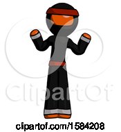 Poster, Art Print Of Orange Ninja Warrior Man Shrugging Confused
