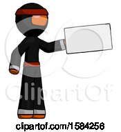 Poster, Art Print Of Orange Ninja Warrior Man Holding Large Envelope