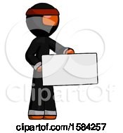 Poster, Art Print Of Orange Ninja Warrior Man Presenting Large Envelope