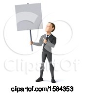 Clipart Of A 3d Low Poly Caucasian Business Man On A White Background Royalty Free Illustration by Julos