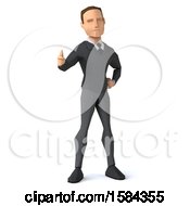 Clipart Of A 3d Low Poly Caucasian Business Man Giving A Thumb Up On A White Background Royalty Free Illustration by Julos