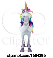 Clipart Of A 3d Unicorn On A White Background Royalty Free Illustration by Julos