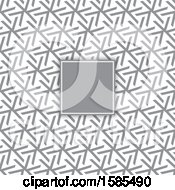 Clipart Of A Blank Frame On A Gray Pattern Background Royalty Free Vector Illustration