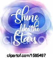 Clipart Of A Watercolor Circle With Shine Like The Stars Text Royalty Free Vector Illustration