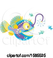 Clipart Of A Colorful Anglerfish Royalty Free Vector Illustration by Alex Bannykh