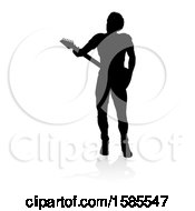 Poster, Art Print Of Silhouetted Male Guitarist With A Reflection Or Shadow On A White Background