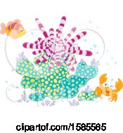 Clipart Of A Group Of Reef Sea Creatures Royalty Free Vector Illustration by Alex Bannykh
