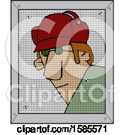 Poster, Art Print Of Cartoon Man Behind A Screen