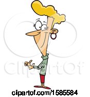 Clipart Of A Cartoon White Woman Giving Two Thumbs Up Royalty Free Vector Illustration