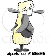 Clipart Of A Cartoon Sheepish Sheep Royalty Free Vector Illustration
