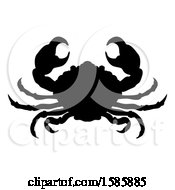 Clipart Of A Silhouetted Crab Royalty Free Vector Illustration by AtStockIllustration