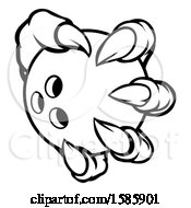 Clipart Of A Monster Claw Holding A Bowling Ball Royalty Free Vector Illustration
