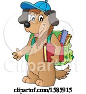 Clipart Of A Cartoon Dog Student Royalty Free Vector Illustration by visekart