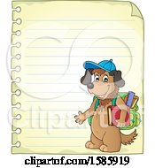 Poster, Art Print Of Ruled Paper Border Of A Cartoon Dog Student