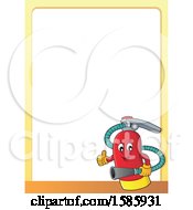 Border Of A Cartoon Fire Extinguisher Character