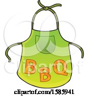 Poster, Art Print Of Green Apron With Flaming Bbq Letters