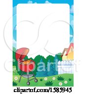 Clipart Of A Border With A Red Bbq Grill Royalty Free Vector Illustration