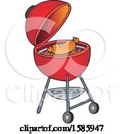 Poster, Art Print Of Sausage Cooking On A Red Bbq Grill