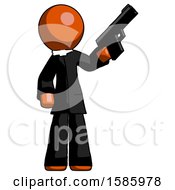 Orange Clergy Man Holding Handgun