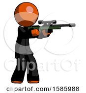 Orange Clergy Man Shooting Sniper Rifle