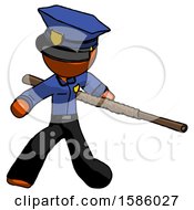 Orange Police Man Bo Staff Action Hero Kung Fu Pose