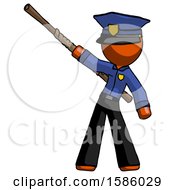 Poster, Art Print Of Orange Police Man Bo Staff Pointing Up Pose