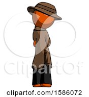 Poster, Art Print Of Orange Detective Man Thinking Wondering Or Pondering Rear View