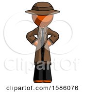 Poster, Art Print Of Orange Detective Man Hands On Hips