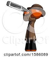 Poster, Art Print Of Orange Detective Man Thermometer In Mouth