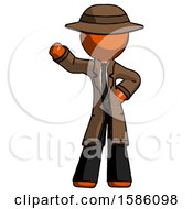 Orange Detective Man Waving Right Arm With Hand On Hip