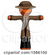 Poster, Art Print Of Orange Detective Man T-Pose Arms Up Standing