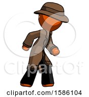 Poster, Art Print Of Orange Detective Man Suspense Action Pose Facing Right