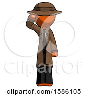 Orange Detective Man Soldier Salute Pose