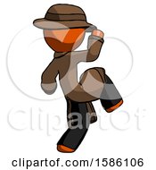 Poster, Art Print Of Orange Detective Man Kick Pose Start