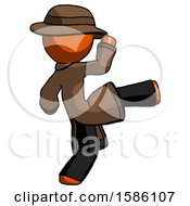 Poster, Art Print Of Orange Detective Man Kick Pose