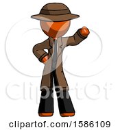 Orange Detective Man Waving Left Arm With Hand On Hip