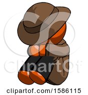 Poster, Art Print Of Orange Detective Man Sitting With Head Down Facing Angle Left