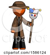 Orange Detective Man Holding Jester Staff