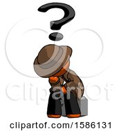 Poster, Art Print Of Orange Detective Man Thinker Question Mark Concept