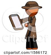 Poster, Art Print Of Orange Detective Man Reviewing Stuff On Clipboard