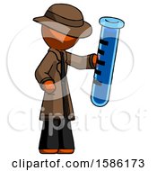 Poster, Art Print Of Orange Detective Man Holding Large Test Tube