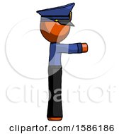Orange Police Man Pointing Right