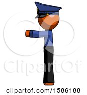 Orange Police Man Pointing Left