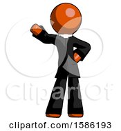 Orange Clergy Man Waving Right Arm With Hand On Hip