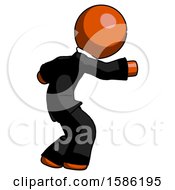 Poster, Art Print Of Orange Clergy Man Sneaking While Reaching For Something
