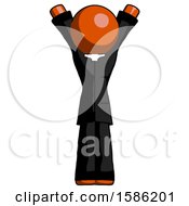 Poster, Art Print Of Orange Clergy Man Hands Up
